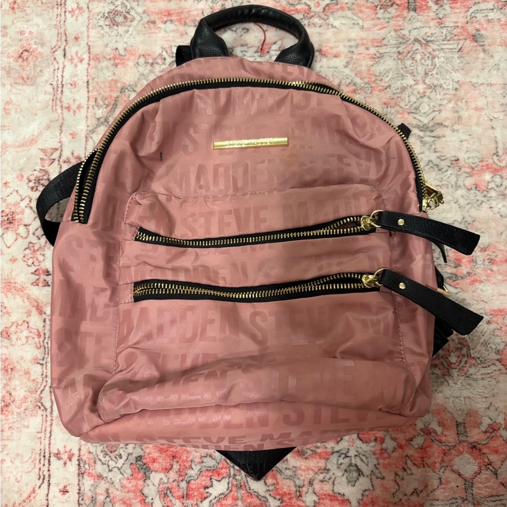 Steve Madden Blush Pink Backpack with Gold Accents
